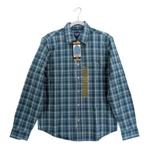 Gap Poplin Shirt Mens M Sagebrush Green Plaid Long Sleeve Button Down Workwear
